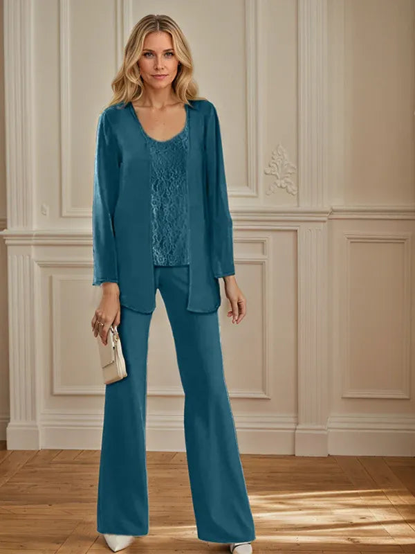 Chiffon Mother of the Bride Pantsuit with Jacket