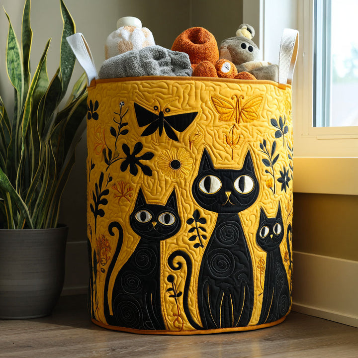 The Cat Crowd | Quilted Laundry Basket