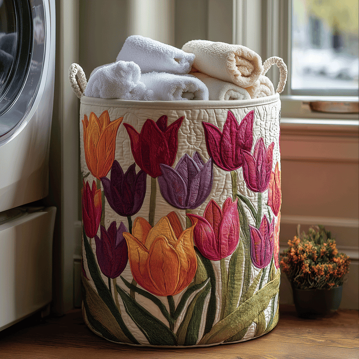 Lily | Tulip Joy Quilted Laundry Hamper