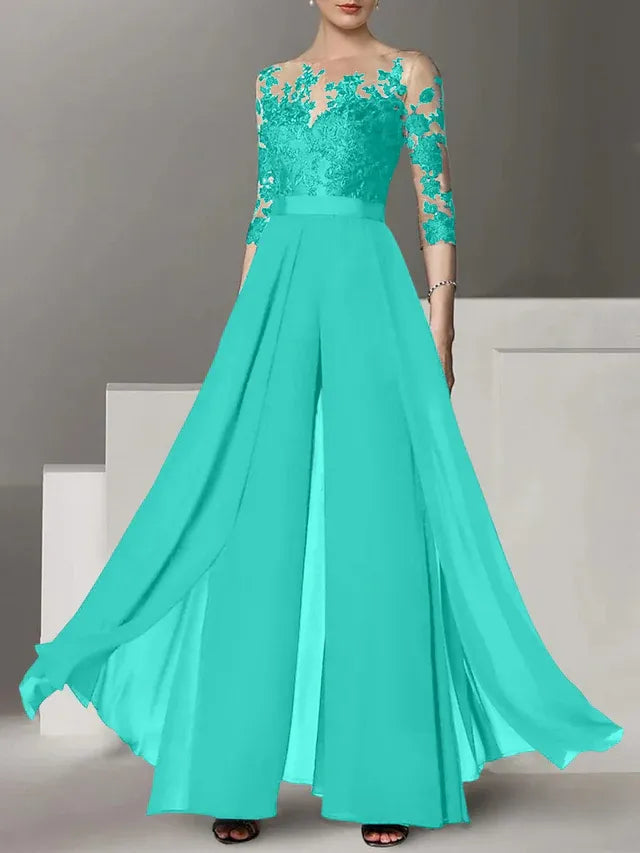 A-Line/Princess Mother of the Bride Dress with Applique Details