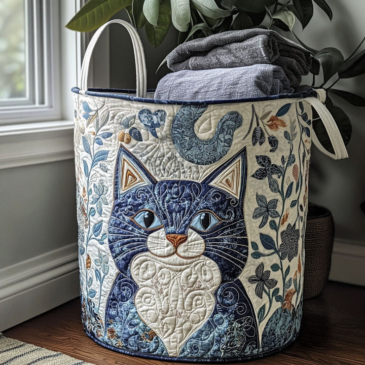 Velvet Paws | Quilted Laundry Basket