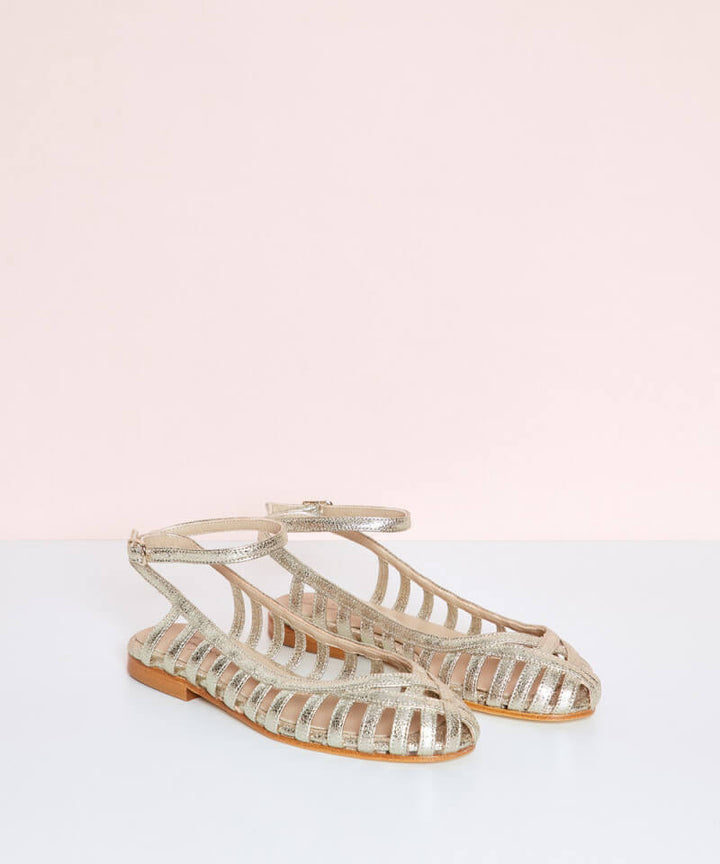 Giselle | Cut-Out Round-Toe Ankle Strap Sandals