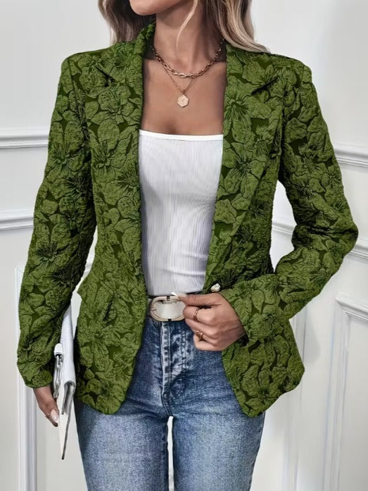Women's Paisley Jacquard Fitted Blazer