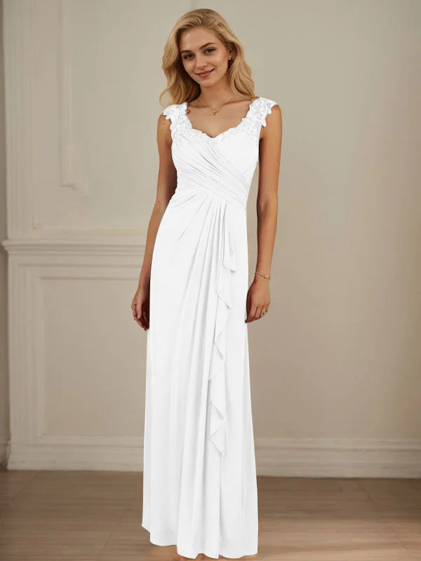 Champagne A-Line Dress with Sweetheart Neckline and Pleated Mesh Design