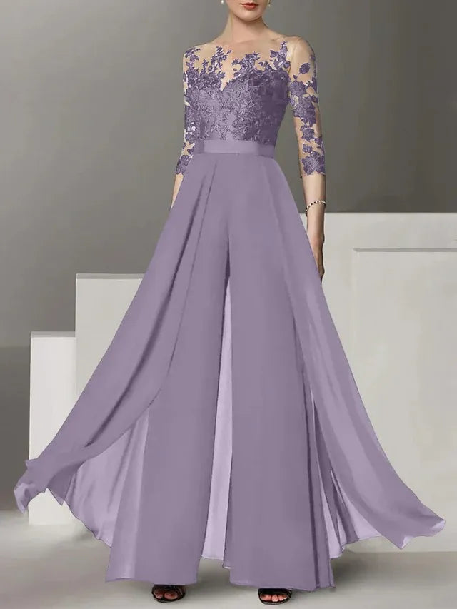 A-Line/Princess Mother of the Bride Dress with Applique Details