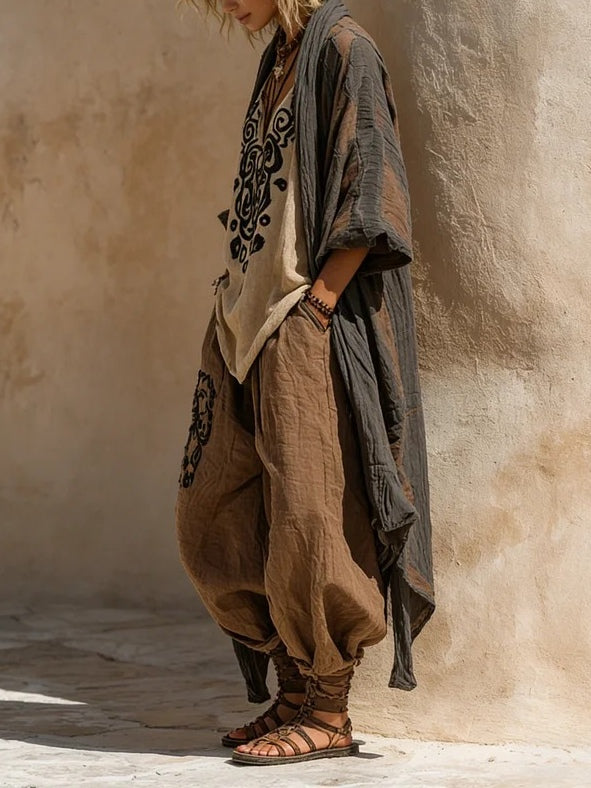 Maya | Three-Piece Bohemian Cotton-Linen Blend Set