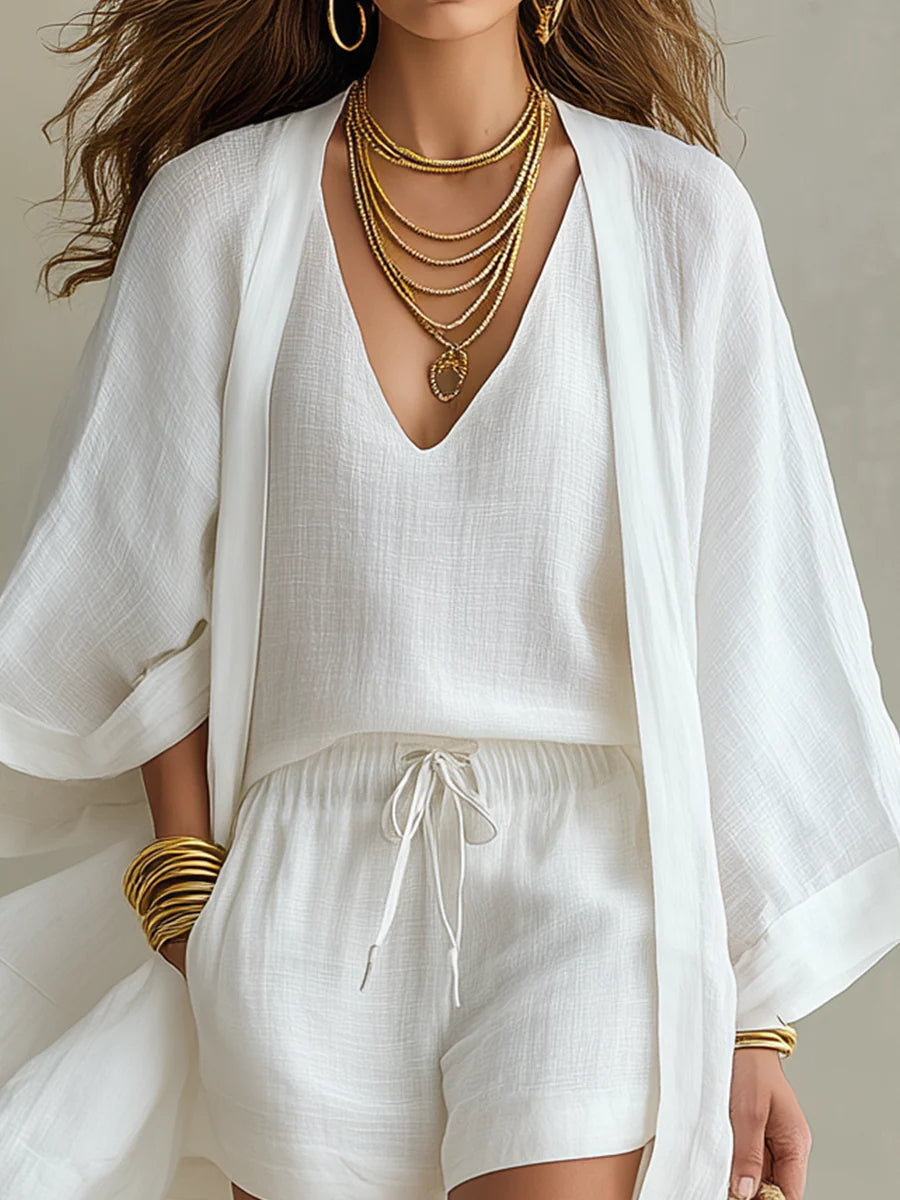 Camille | Linen-Look Three-Piece Set