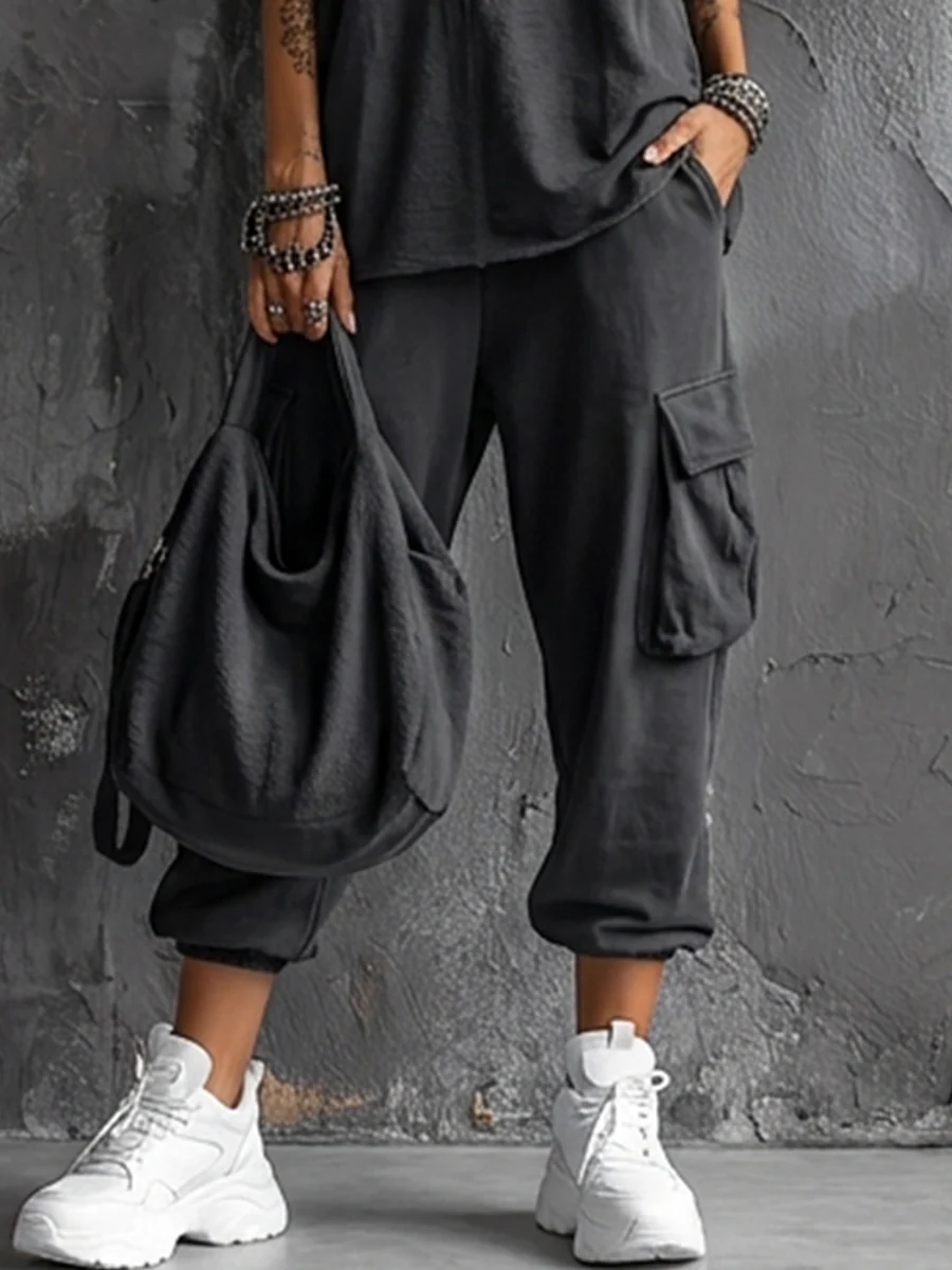 Harper Sleeveless Vest & Cargo Jogger Pants Set – Rayon Blend