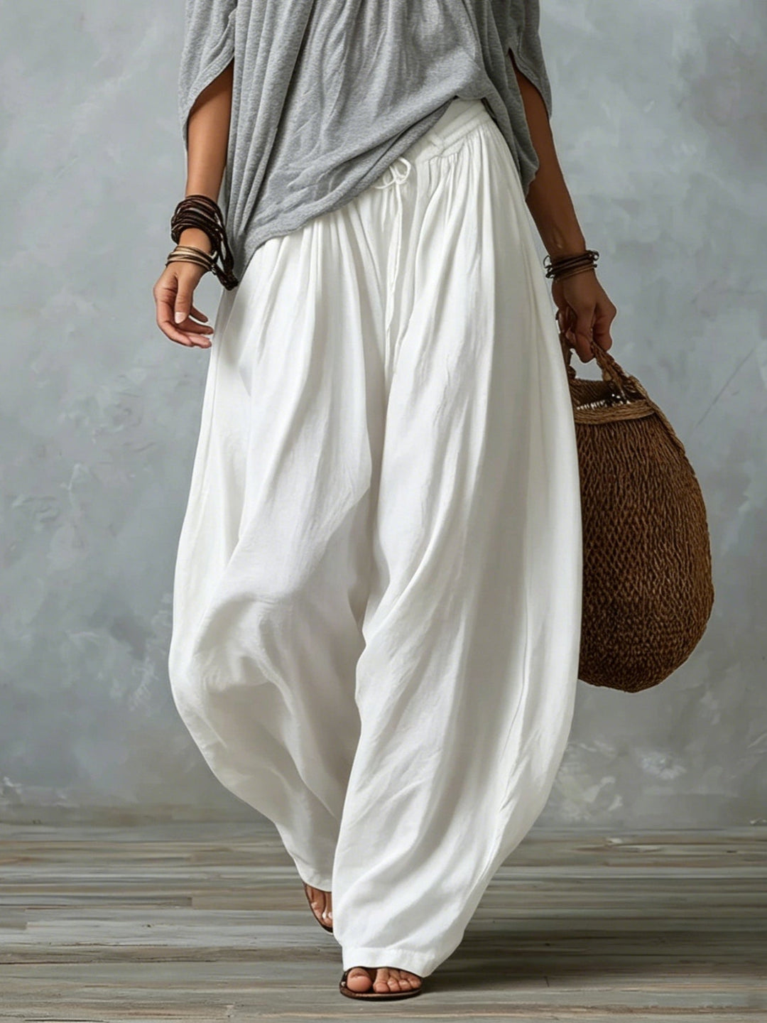 Maya Off-Shoulder Top & Lantern Pants Set – Rayon Blend