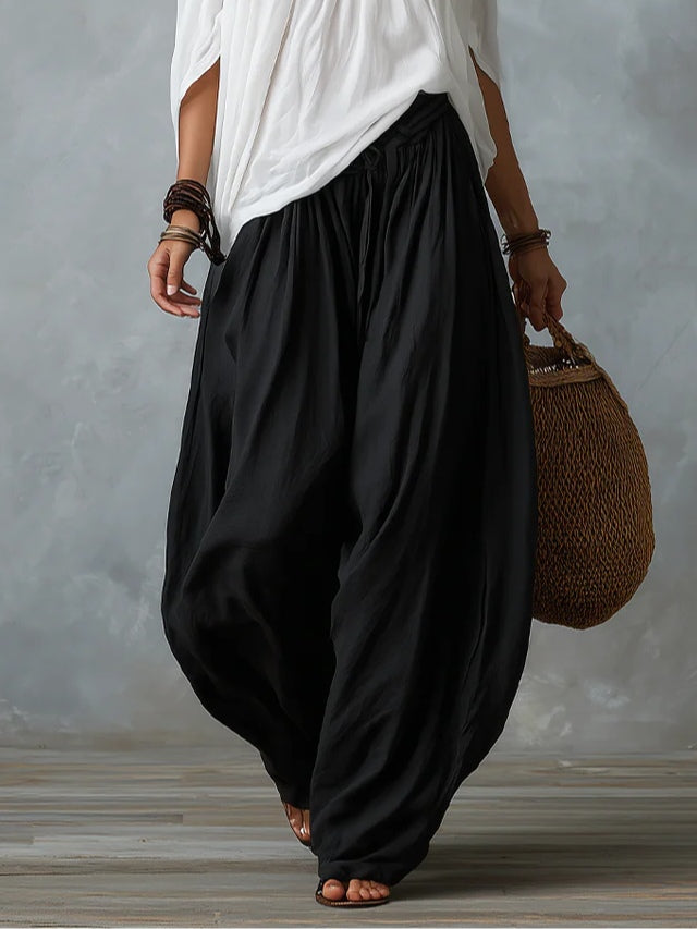 Aaliyah Off-Shoulder Top & Lantern Pants Set – Rayon Blend