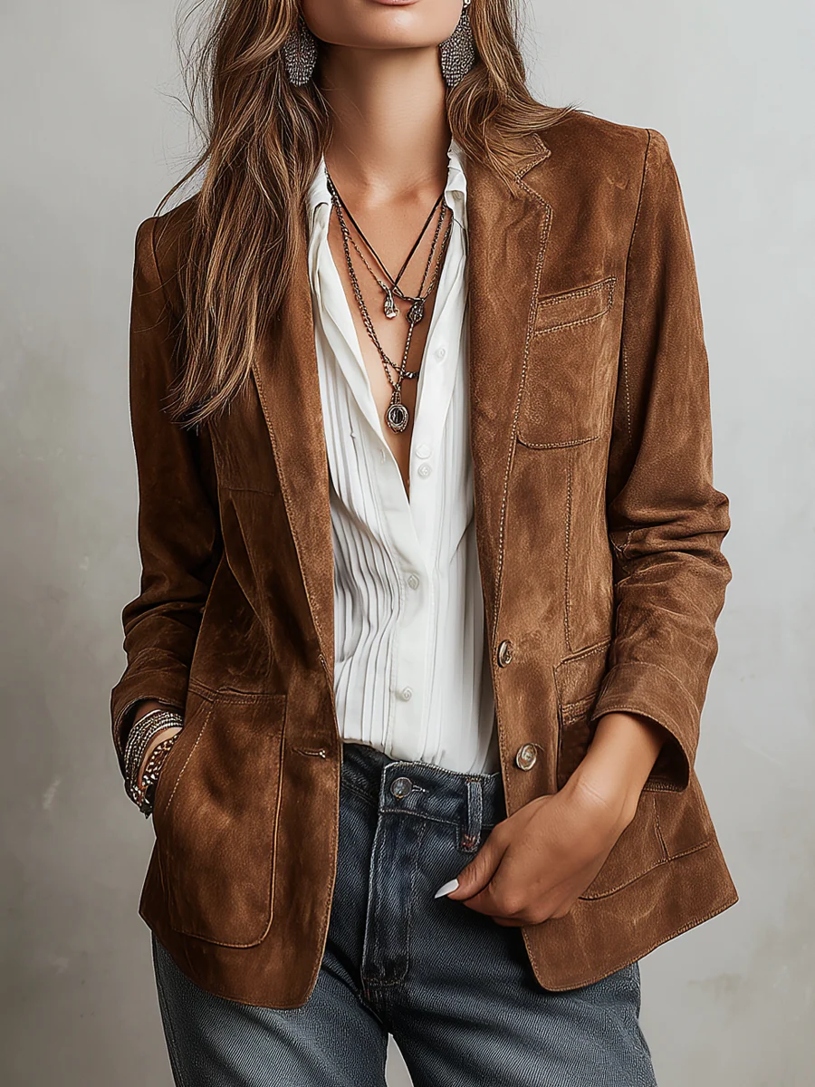 Women's Vintage Brown Blazer