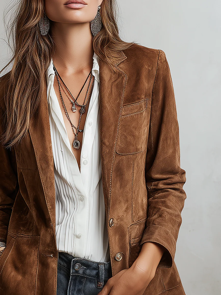 Women's Vintage Brown Blazer