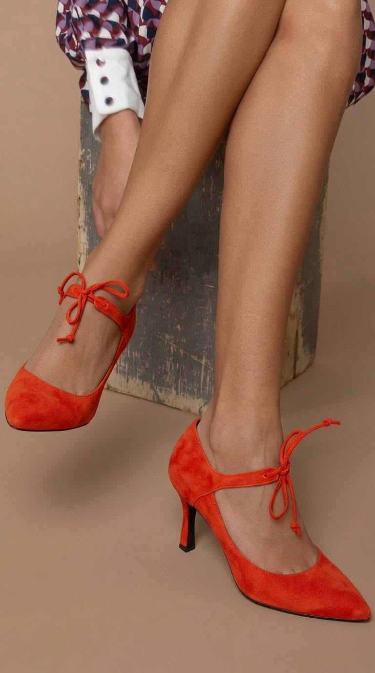 Harriet | Suede Pointed-Toe Bow Mid Pumps