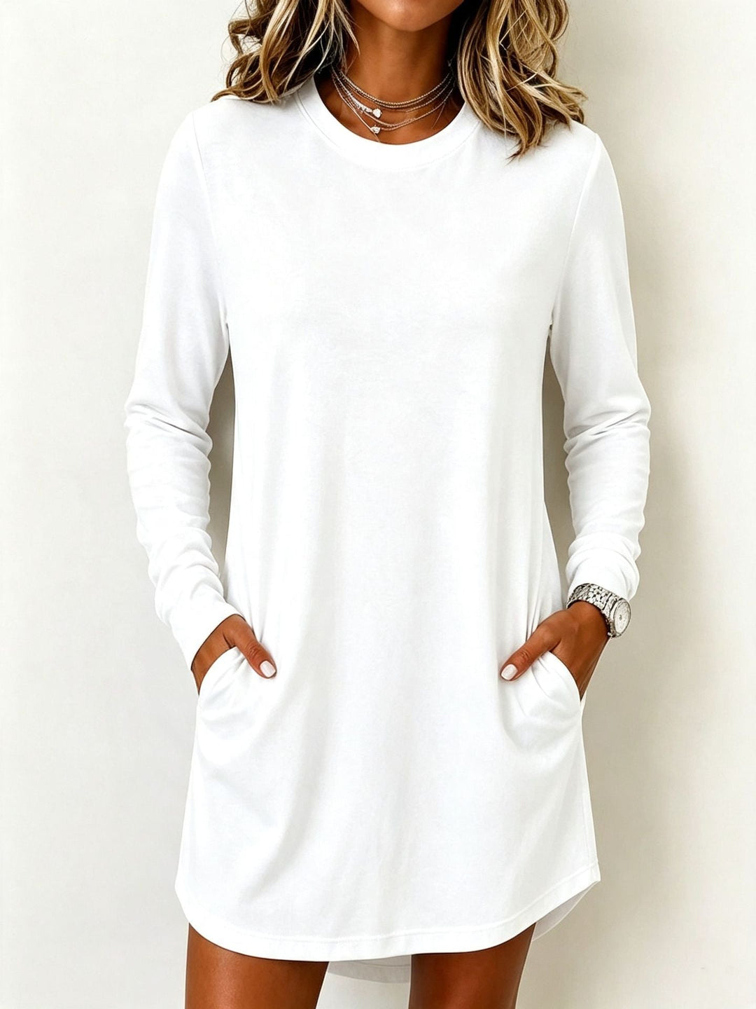 The Everyday Pocket Dress — Soft Knit, Long Sleeve