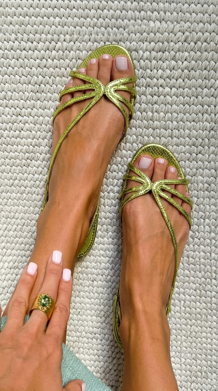 Audrey | Metallic Strappy Sandals