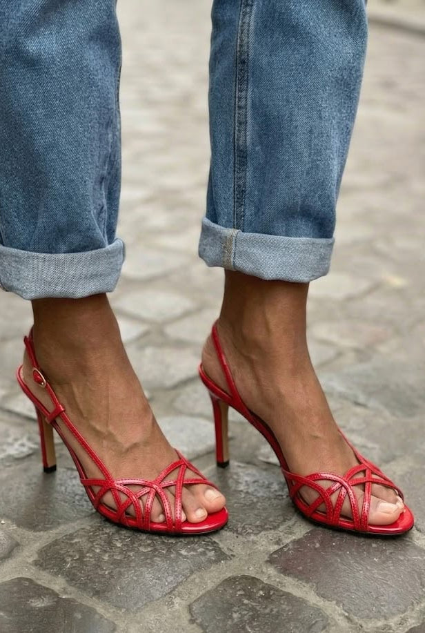 Tatiana – Slingback Open-Toe Stiletto Crossover Strap Strappy Sandals