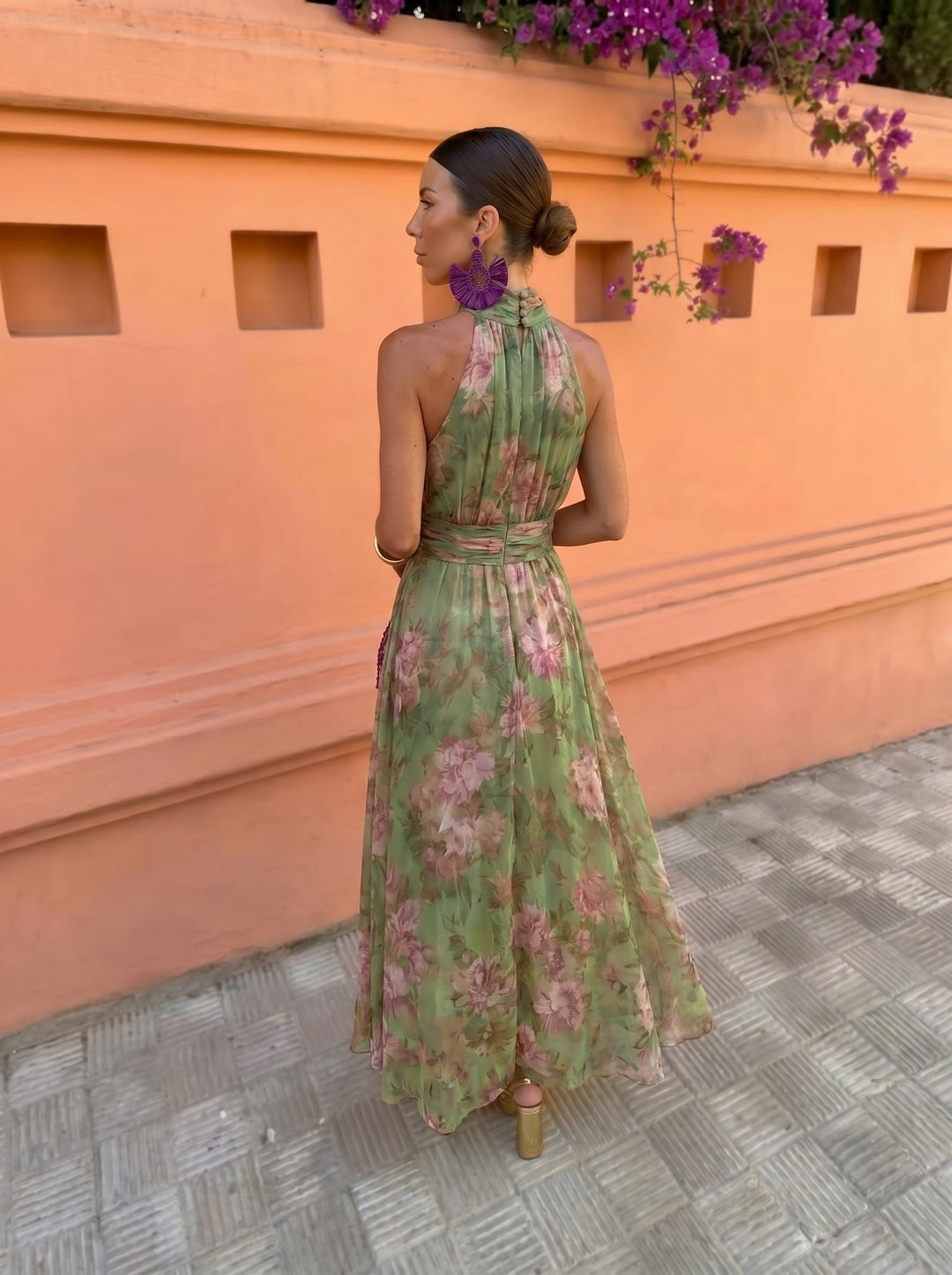 Georgia | Green Floral Maxi Dress