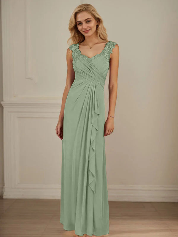Champagne A-Line Dress with Sweetheart Neckline and Pleated Mesh Design