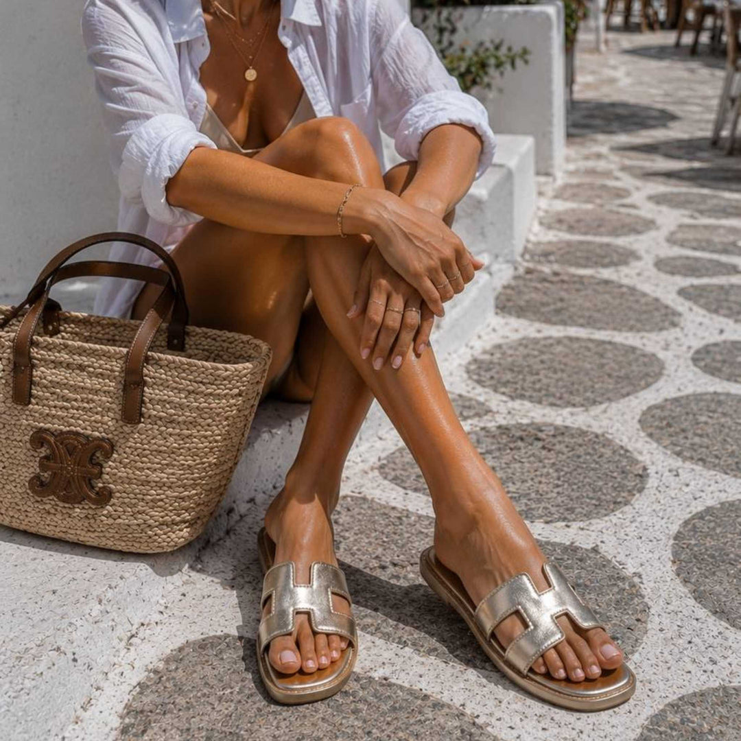 Gia Comfort Strap Sandal - Gold
