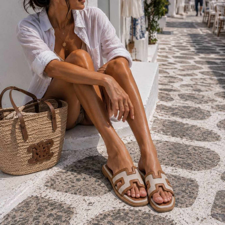 Gia Comfort Strap Sandal - Beige & Mocha