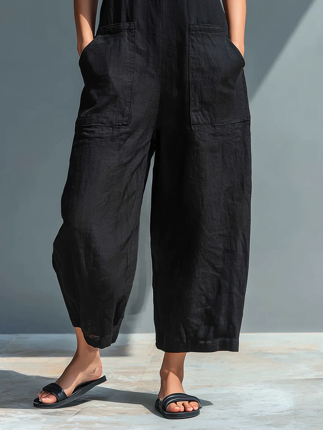 SILVIA | Sleeveless Linen Blend Jumpsuit