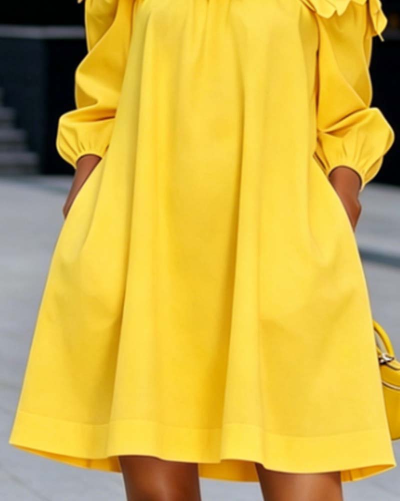 Elegant Off-Shoulder Floral Accent Dress