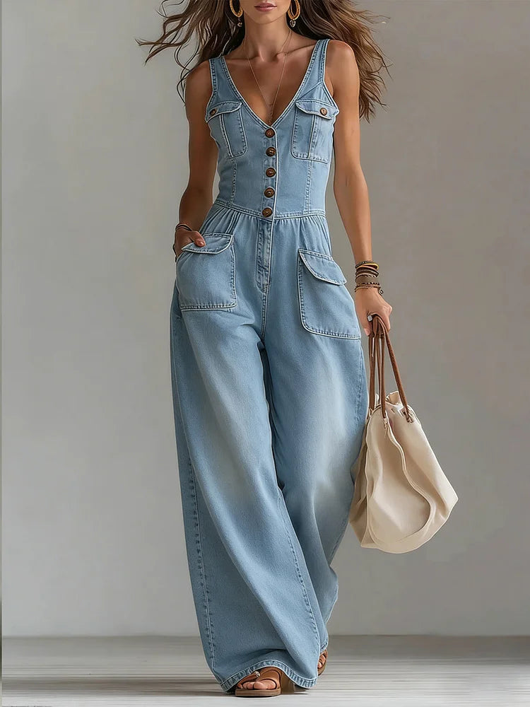 Sofia | Relaxed Wide-Leg Denim Overall