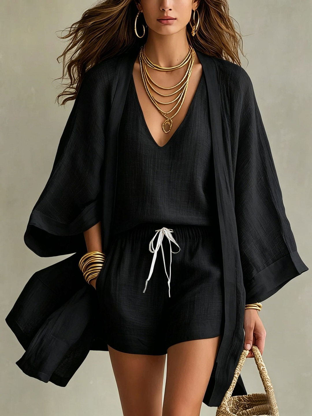 Camille | Linen-Look Three-Piece Set