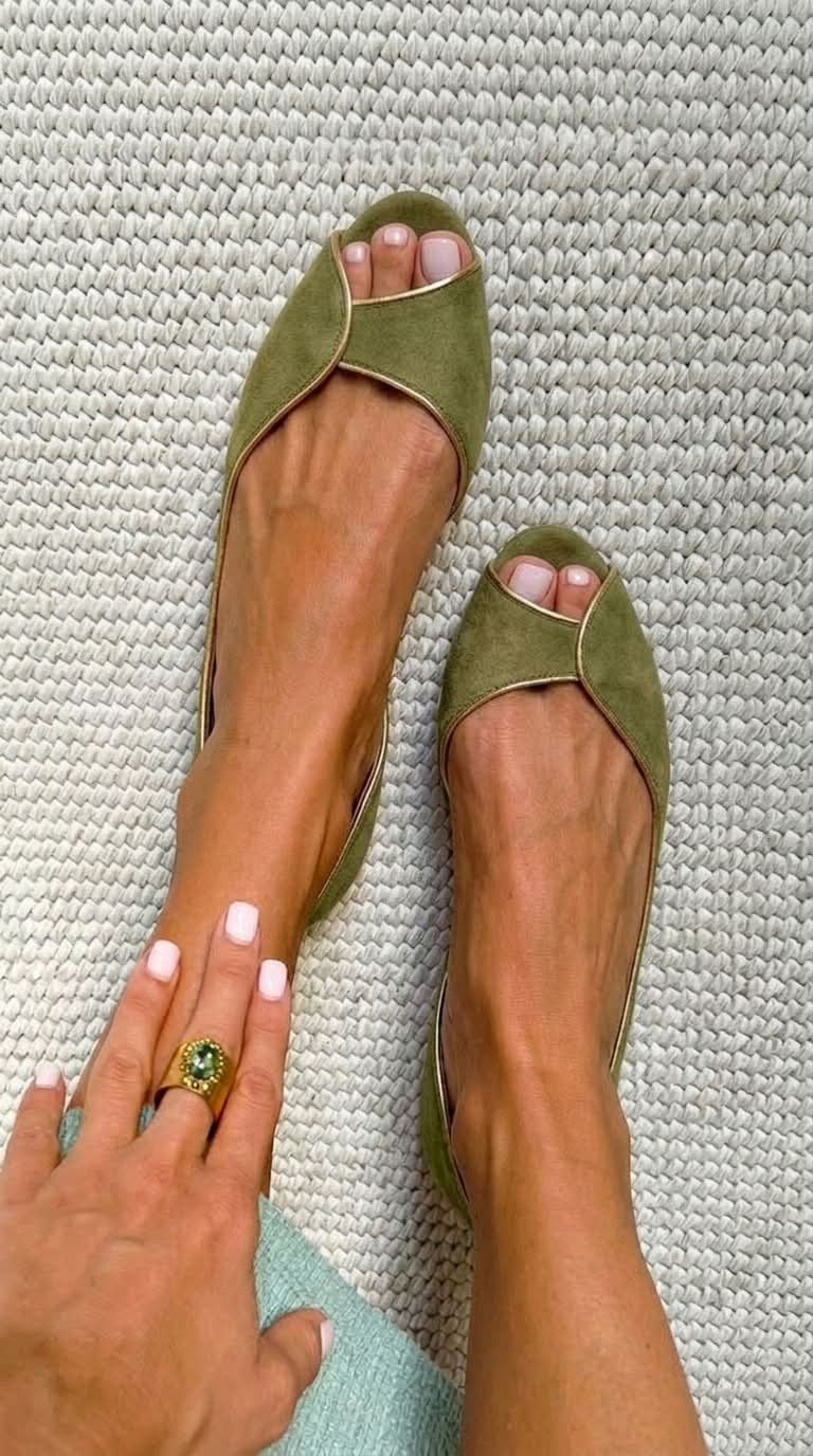 Arabella | Open-Toe d'Orsay Suede Flats