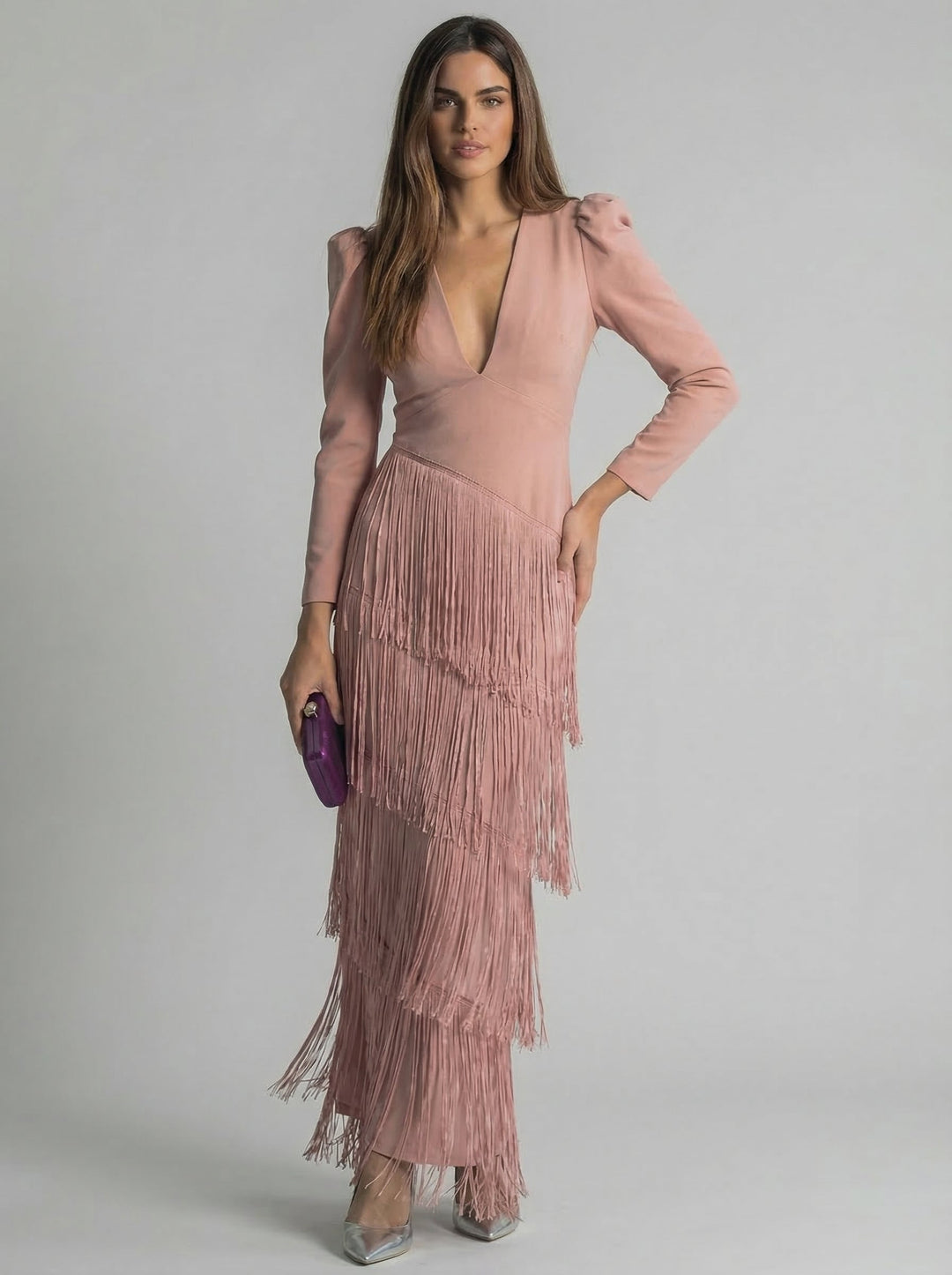 Sage Fringe Dress