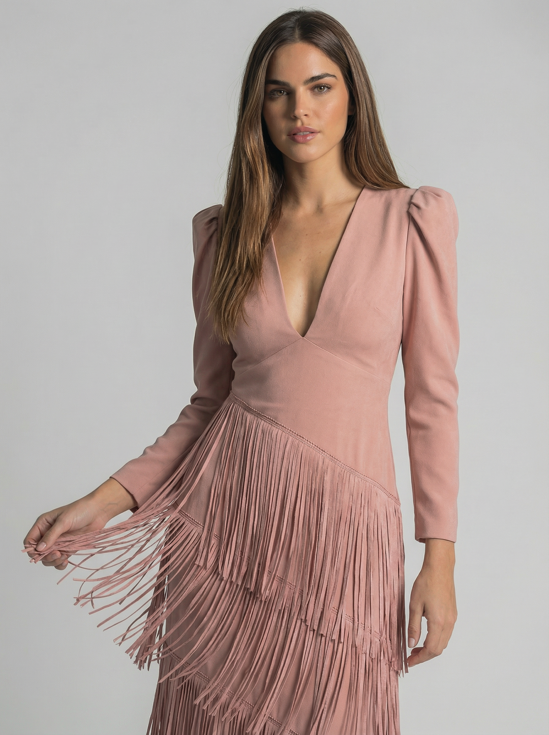 Sage Fringe Dress