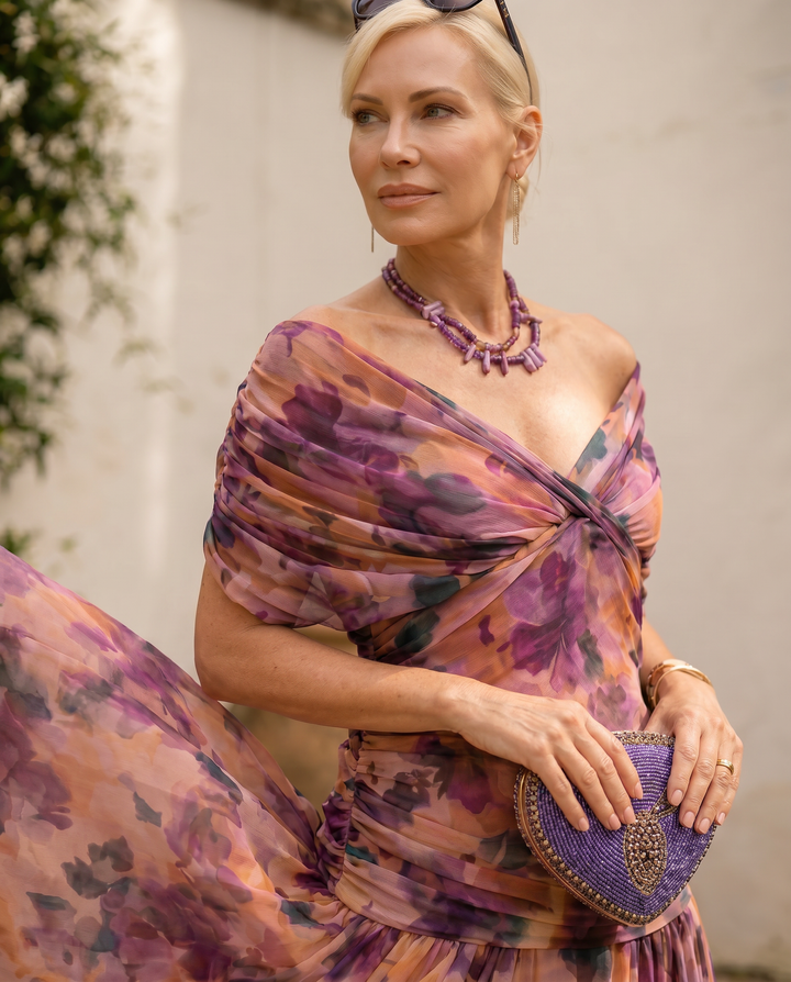 Elegant Maxi Dress for Parties with Sweetheart Neckline
