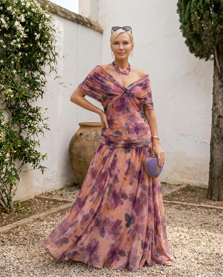 Elegant Maxi Dress for Parties with Sweetheart Neckline