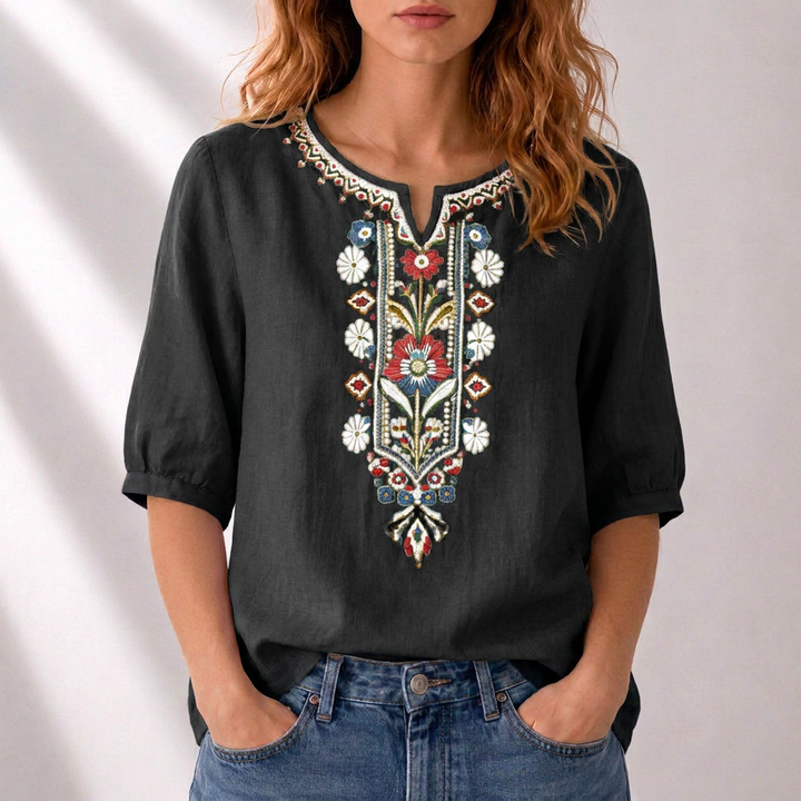 Seraphina oversized fit Floral Embroidered Blouse