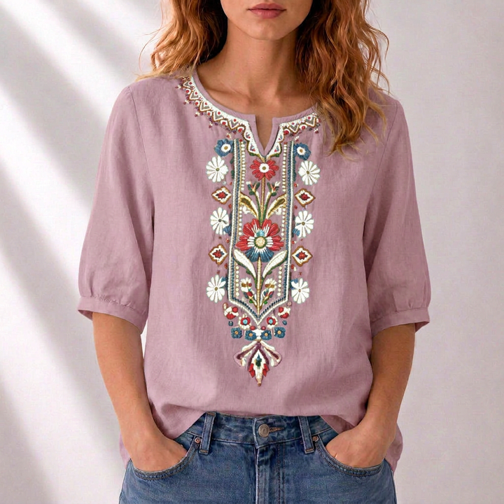 Seraphina oversized fit Floral Embroidered Blouse