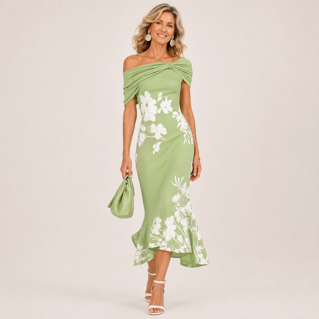Althea™ | Floral Contour Midi Dress