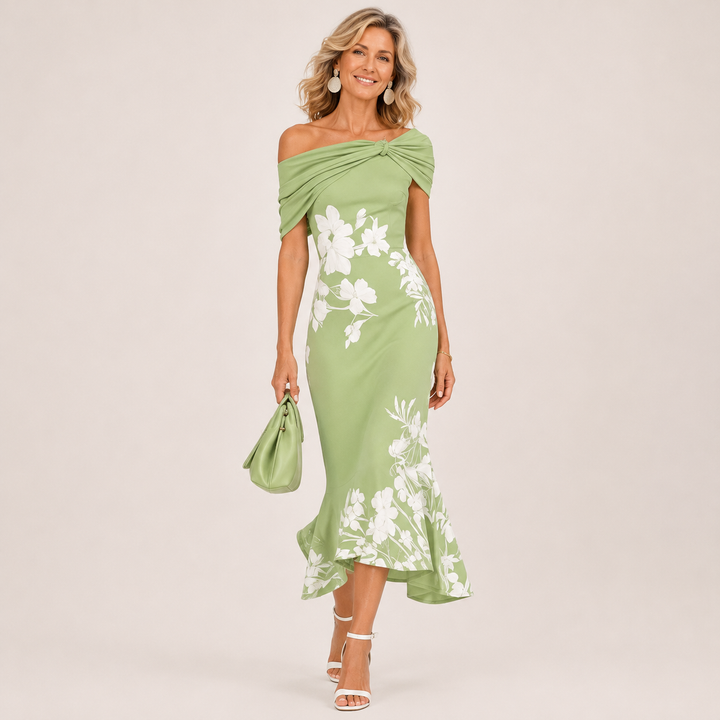 Althea™ | Floral Contour Midi Dress