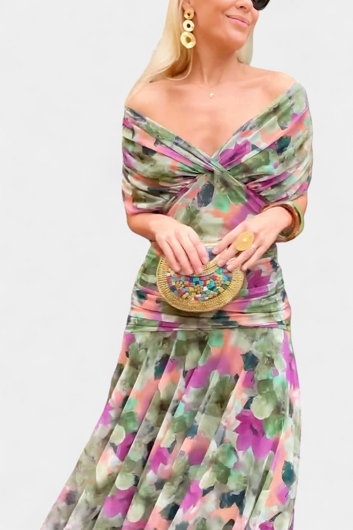 Sophie | V-Neck Floral Maxi Dress
