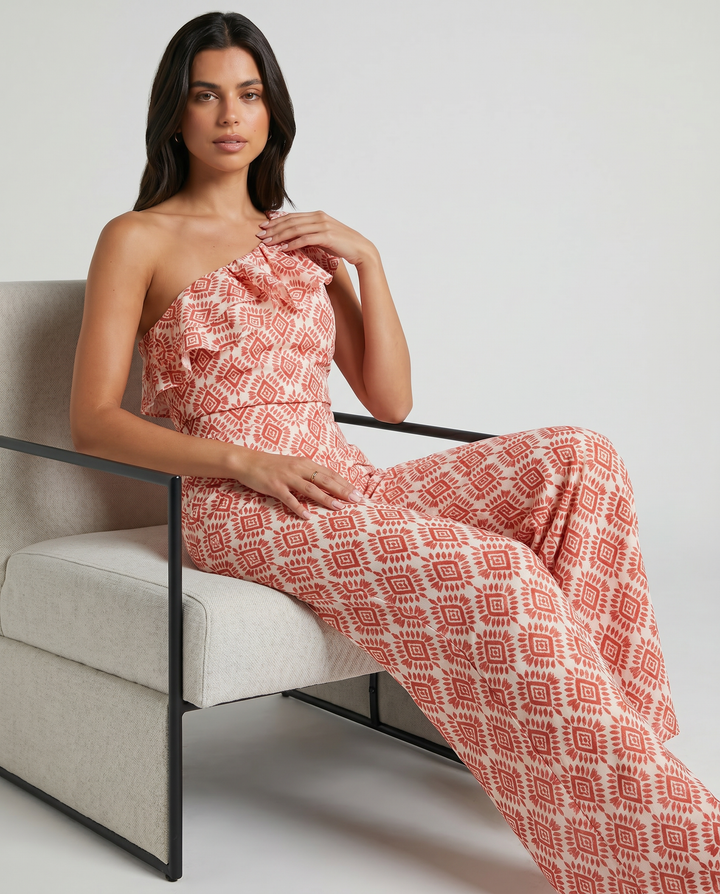 Jimena | Spring Geometric Pattern Jumpsuit