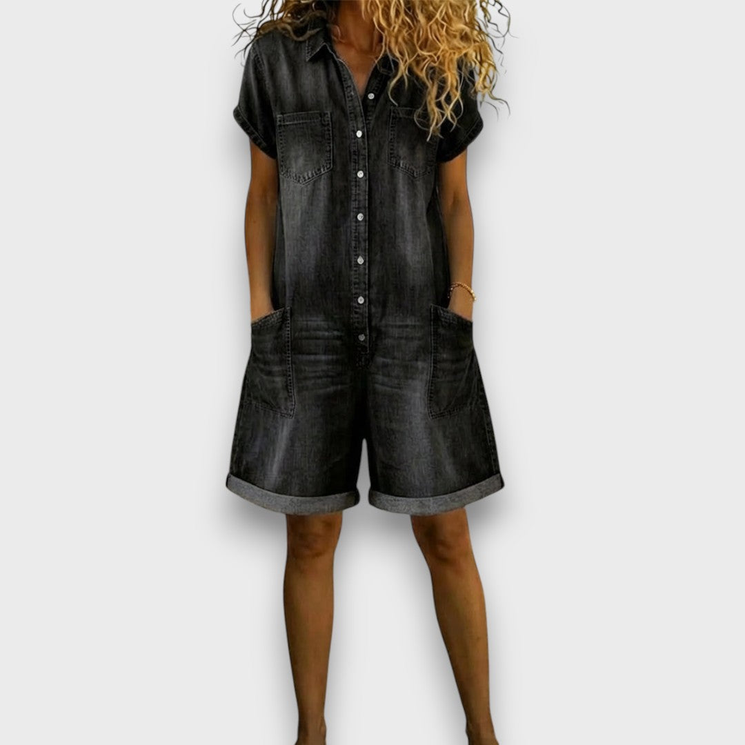 Joan | Short Vintage Denim-Look Overall