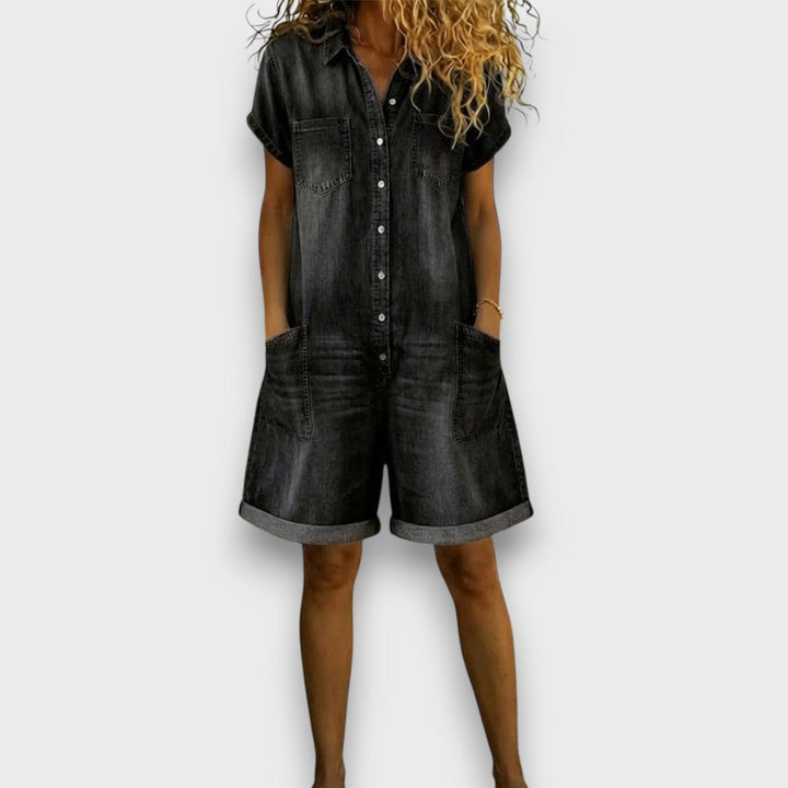 Joan | Short Vintage Denim-Look Overall