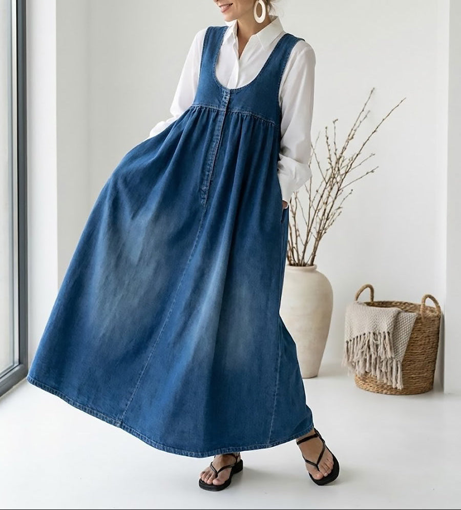 miranda maxi denim dress Miranda