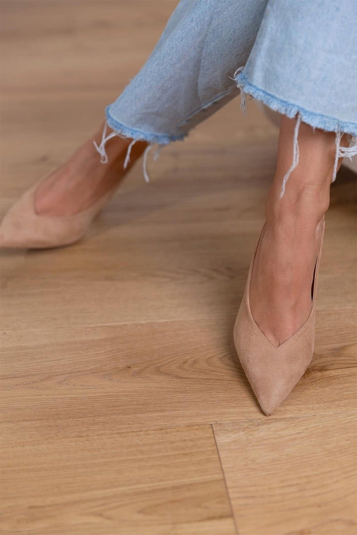Marcella | Kitten Pointed-Toe Solid Heels