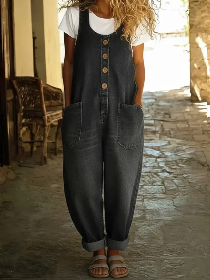 Ruth | Vintage Wide-Leg Soft Cotton Denim Pants