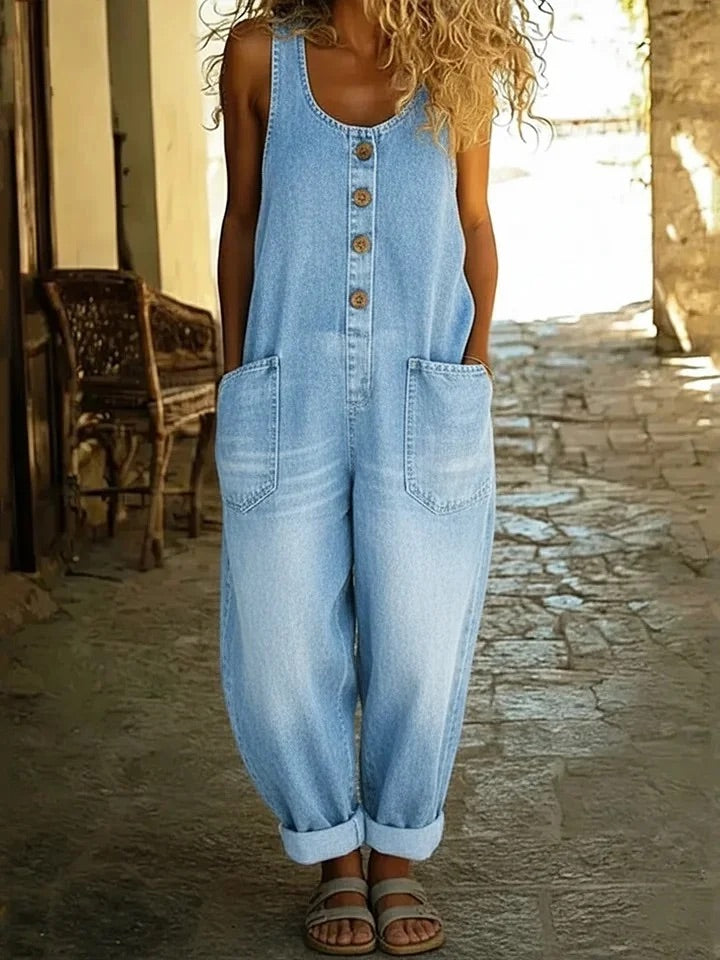 Ruth | Vintage Wide-Leg Soft Cotton Denim Pants