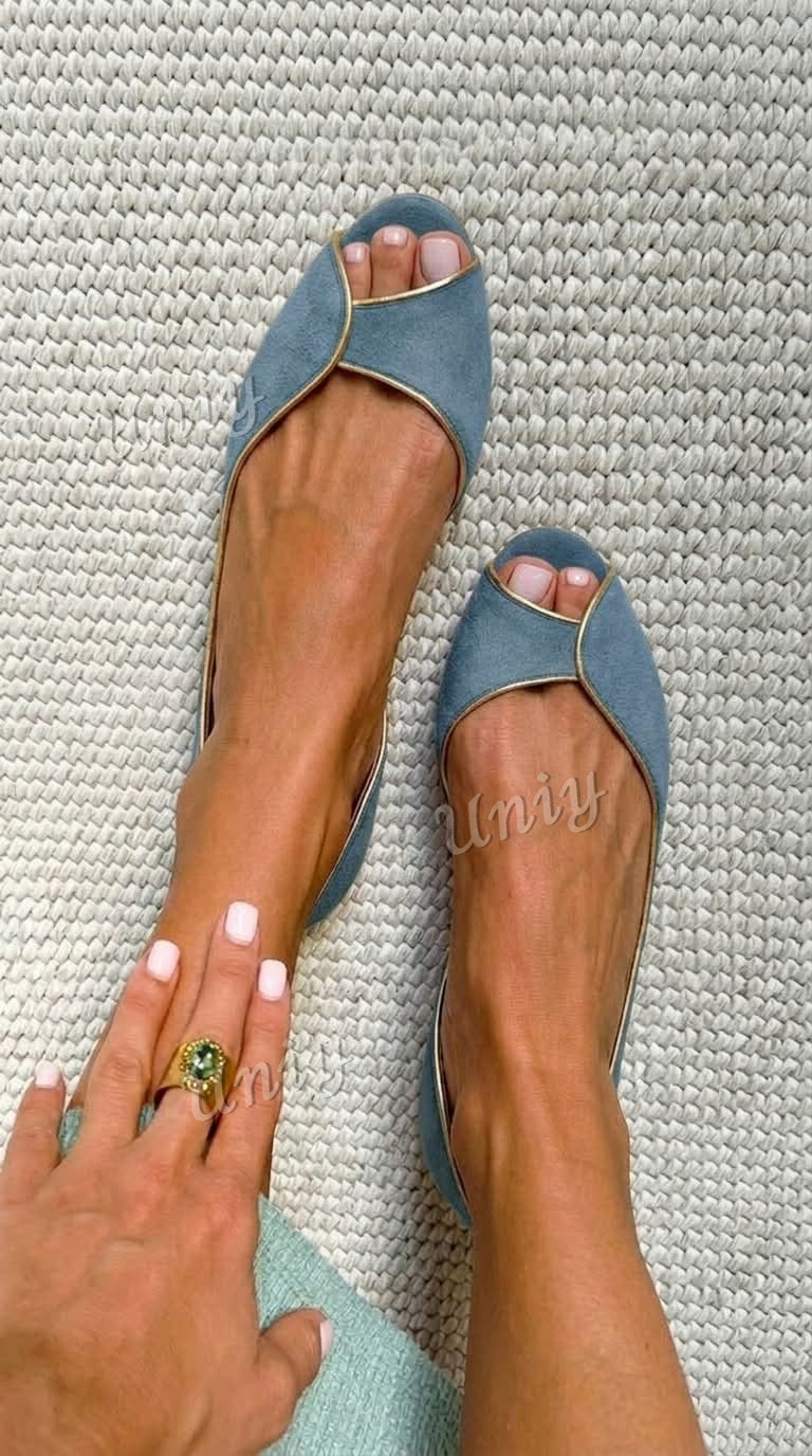 Arabella | Open-Toe d'Orsay Suede Flats
